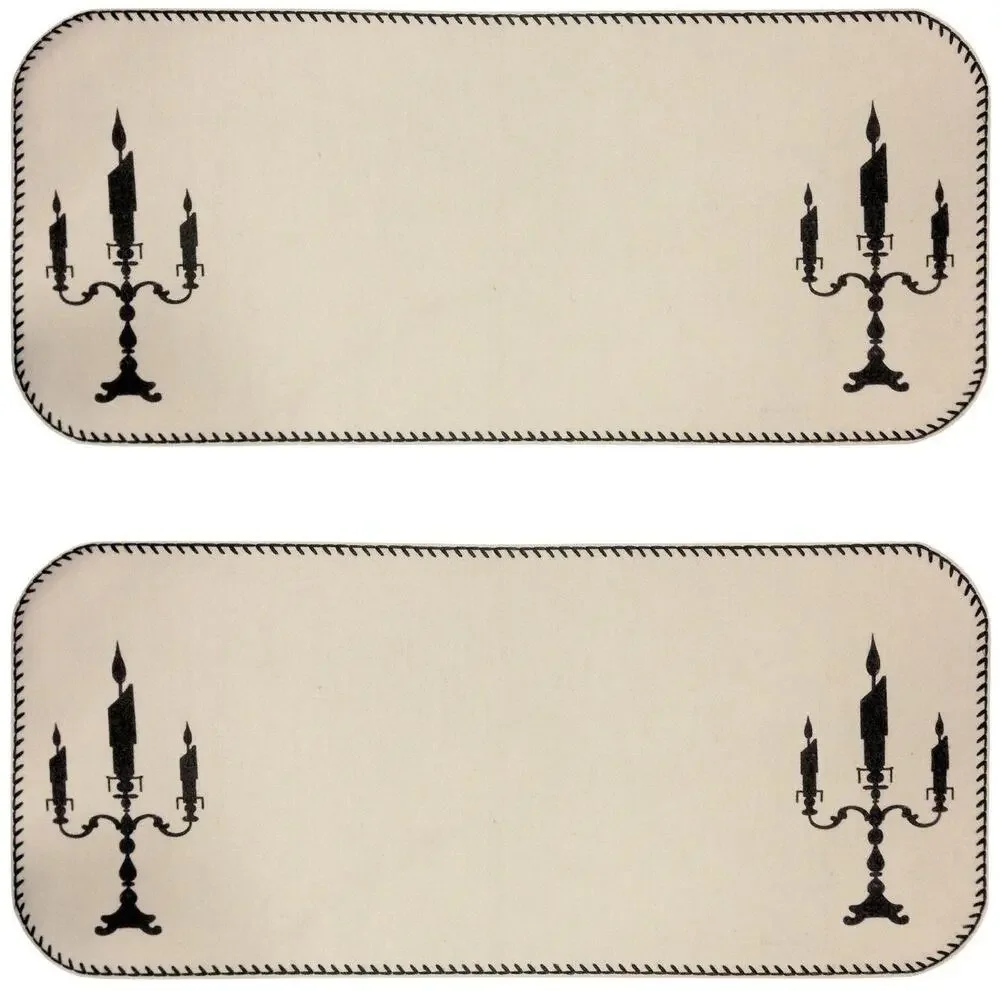 VHC Brands Favorite Haunt Candelabra Table Runner Halloween Wool Set of 2 30